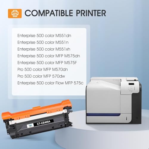 Image of 507A Toner Cartridge 4-Pack Compatible for HP 507A 507X CE400A CE401A CE402A CE403A 500 Color M551 Toner Cartridges for HP LaserJet Enterprise M551 M551n M551dn M551xh M570dn M570dw M575f Printer