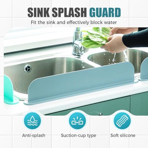 Pare-éclaboussures en silicone pour évier évitant l'eau stagnante - 3