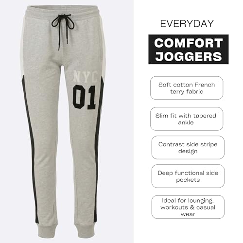 Image of Women's Slim Fit Printed Joggers | 100% Cotton French Terry | Mid-Rise Ankle Length | Yoga, Travel & Casual Wear