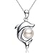 Dolphin Pearl Necklace with 5-6mm Freshwater Cultured Pearl 925 Sterling Silver Chain Dolphin Jewelry for Women - VIKI LYNN