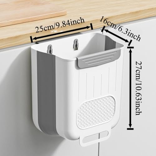 Caneca de basura plegable de pared para cocina blanca miniatura 3