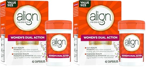 Image of Align Probiotic, Womens Dual Action, Vaginal Probiotics for Women and for Vaginal Health Support, for Digestive Health, 42 Capsules (Pack of 2)