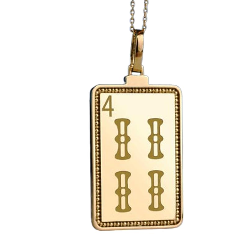 Pendentif mah-jong argent et or 18 pouces, le cadeau idéal