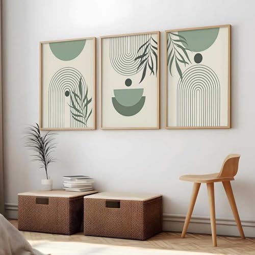 Image of kotart Boho Painting Wall Art Home Decoration Paintings With Frame For Living Room Bed Room Hotel Wall Decor Digital Reprint Set of 3 (13X17 inch)
