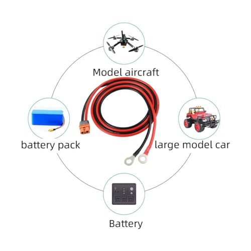 JINOARC XT60i para cabo terminal de anel O, mais de 9A, cabo de extensão 10AWG XT60i fêmea para cone