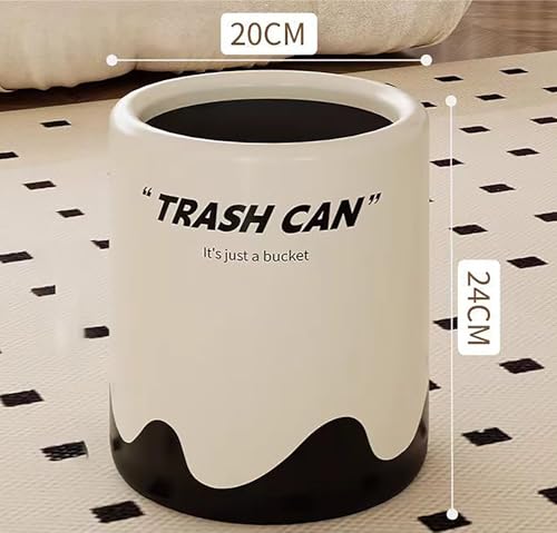 Image of House of Quirk Stylish Open Lid Trash Can Large Capacity 8-Litre Plastic Kitchen Garbage and Recycling Bin, Waste Organizer Container (Cream Flow)