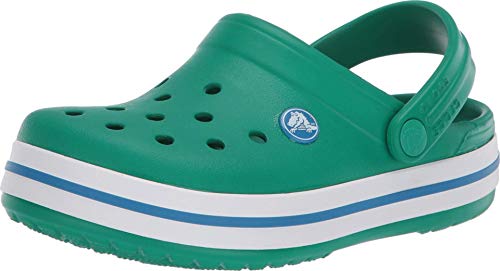 Image of Crocs Baby Kids' Crocband Clog, Deep Green /Prep Blue, C7 M US Toddler
