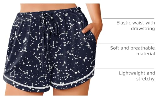 Image of Ekouaer Pajama Shorts for Women 2026 Soft Sleep Shorts Casual Lounge Shorts Comfy Pj Bottoms with Pockets