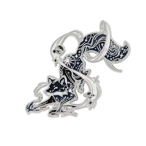 Sparkling Star Foxes Pin Sturdy Zinc Alloy Accessory For Formal Event