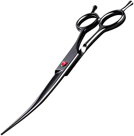 Intini 7.5" Curved Dog Grooming Scissors,Professional Pet Grooming Shears with Safe Round Tips, Shears for Dogs with Thick Hair,Dematting Tool for Dogs,Light Weight, Right and Left Hands