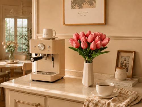 Image of Mandy's 20pcs Artificial Coral Pink Tulips