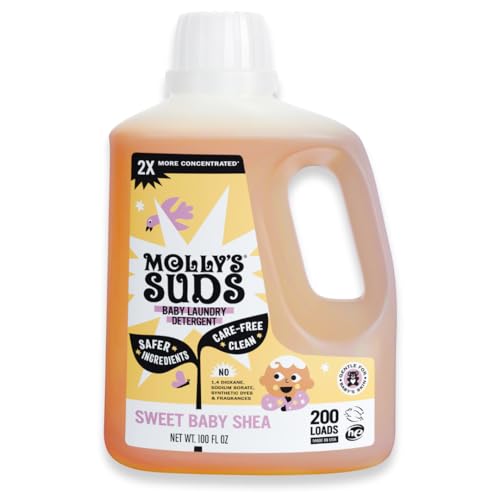 Image of Molly's Suds Baby Liquid Laundry Detergent | Removes Formula, Poop & Spit-Up Stains | Extra Gentle for Infants, Babies, Toddlers (Sweet Baby Shea, 200 Loads)