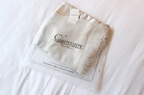 Clairevoire Upright Piano Dust Cover For Standard Vertical Pianos [Royal Ivory] | Handcrafted With Luxurious & Durable Fabric | Universal Minimalist Design Fits Most Piano Sizes #TOP4