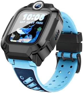 GIOPUEY Case Compatible with imoo Watch Phone Z3, Glass Protective Film + Hard Plastic Bezel Cover - black