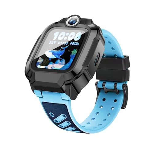 GIOPUEY Case Compatible with imoo Watch Phone Z3, Glass Protective Film + Hard Plastic Bezel Cover - black