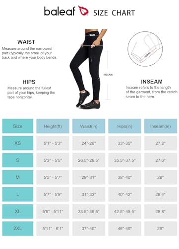 baleaf Fahrradhose Damen Winter Wasserdicht Thermo Radhose Damen Fleece Gefüttert Winddicht Fahrradhose Lang 4D Gepolstert mit Tasche Schwarz 2XL