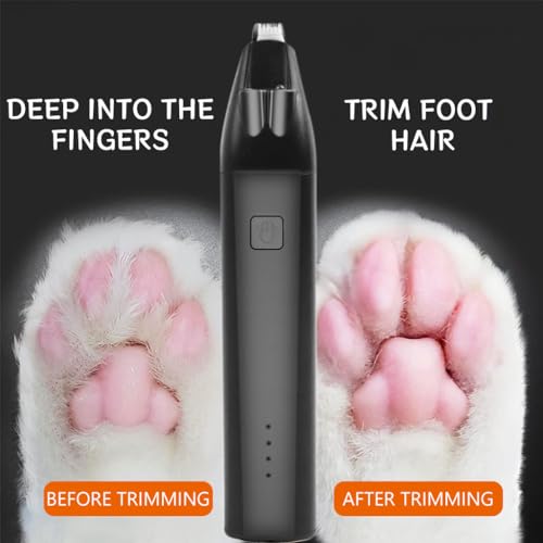 Image of Qpets Dog Hair Trimmer, Pet Grooming Tool with LED Light & Laser Guide for Safe & UV Sanitizing Clipper, Low Noise & USB Rechargeable Pet Trimmer for Small Dogs & Cats