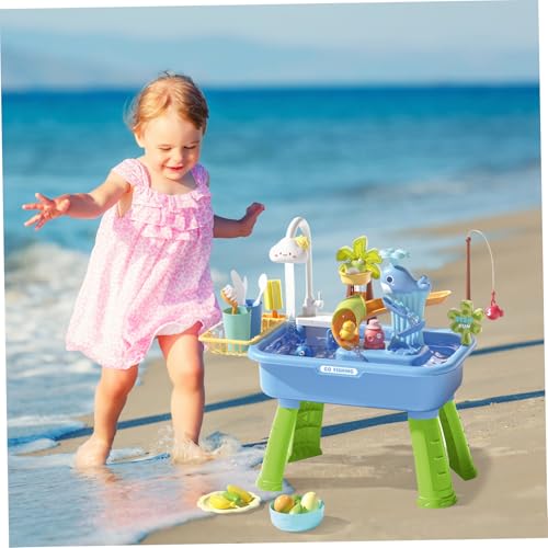Table à eau électrique pour enfants, évier de jeu éducatif à eau courante et robinet