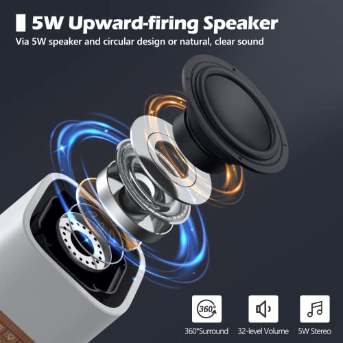 Buffbee Sound Machine With Night Light - White Noise Machine For Sleeping, 20 Soothing Sounds, 10-Color Adjustable Brightness, 32-Level Volume, Sleep Timer, Wood Grain #TOP1