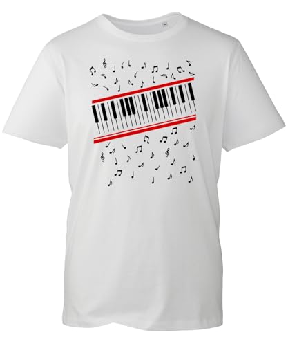 Michael Beat It Piano Keys T-Shirt King of Pop Music Shirt Jackson Vintage 90s Tee Gift for Music Lovers(White L)