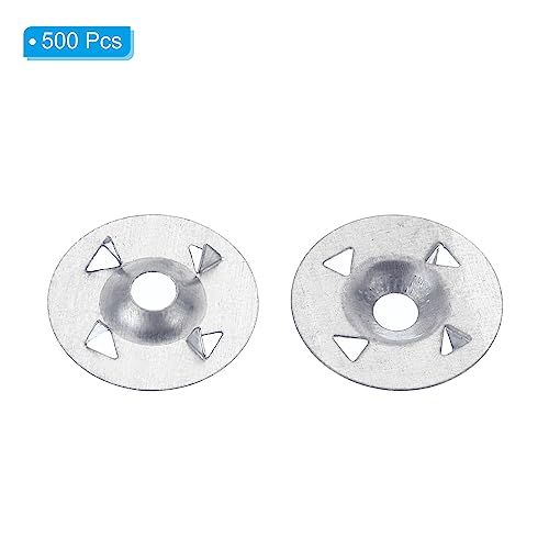 PATIKIL 28mm Dia. Washers for Fixing Insulation Board 500 Pack Flat Metal Gaskets Pin Fasteners for Fasten Foam Panels Sheets Gypsum Board to Wall Ceilings - Image 3