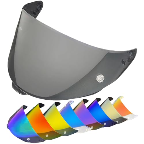 KWTN Motocicleta Viseras de casco Viseira Capacete for KYT TT Course, accesorios for, parabrisas facial (base), tamaño mediano(Light Black)