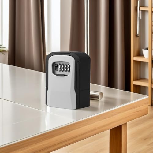 Caja de llaves con combinación de 4 dígitos Mikikit metálica gris de pared 3