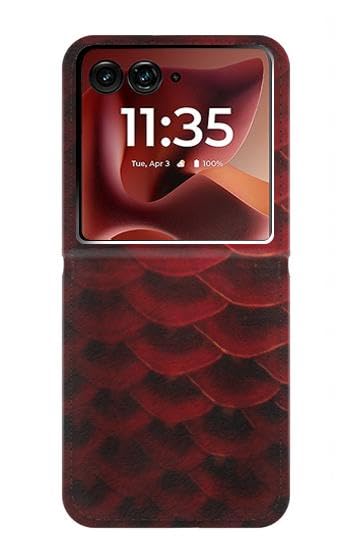 Housse Cuir Motorola Razr 70 Ultra d'exception style écailles d'Arowana