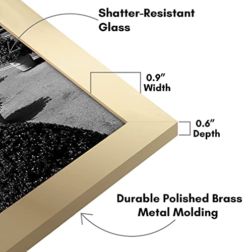 Americanflat 11X17 Gold Picture Frame - Legal Sized Paper Display. - Engineered Wood With Shatter Resistant Glass - Horizontal And Vertical Formats For Wall #TOP2