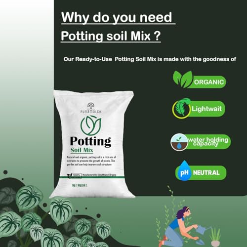 Image of Garden Soil for Plants 25kg | Potting Soil Mix for Plants | Made with Vermi,Coco Pit, Neem Cake,Rice Husk, Parlight, Soil (Buy 1 get 500g Super Grow)