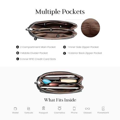 Image of befen Genuine Leather Crossbody Bags for Women, Small RFID Leather Cross Body Purses Shoulder Handbags