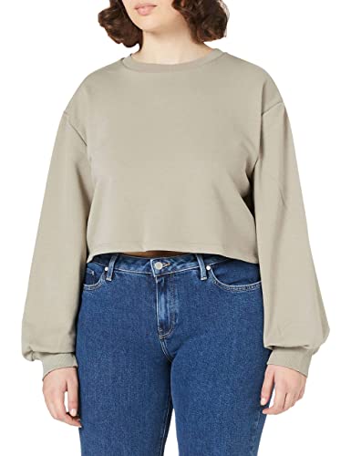 NA-KD Volume Sleeve Cropped Sweatshirt Maillot de survtement, Gris, 2XS Femme Cover
