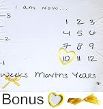 Milestone Blanket | Easy Layout for Creative Photos | Beautiful Large Soft Plush Fleece Blanket for Boy or Girl | Photography Backdrop | Record Weeks Months and Years |