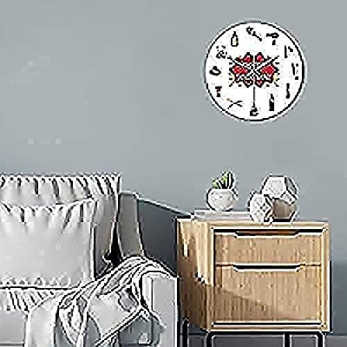Horloge salon de coiffure 30cm muette pour mur de studio maquillage esthétique
