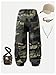 WDIRARA Toddler Girl's Camo Cargo Jeans Baggy Denim Pants with Flap Pockets Army Green 7Y