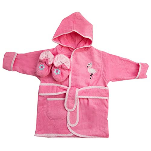 Image of Spasilk 100% Cotton Hooded Terry Bathrobe with Booties — Baby Girl Gifts — Baby Boy Gifts — One Size — Shower Gift