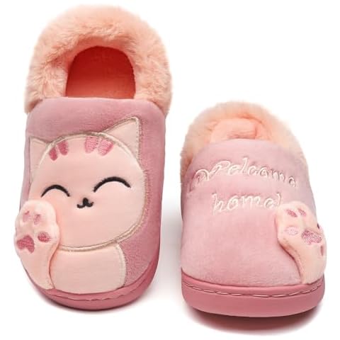 Vunavueya Kids Plush Winter Slipper Shoes Cover