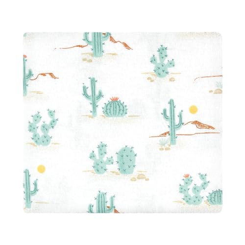 Image of Hudson Baby Unisex Baby Cotton Poly Flannel Receiving Blankets Bundle, Desert Cactus, One Size