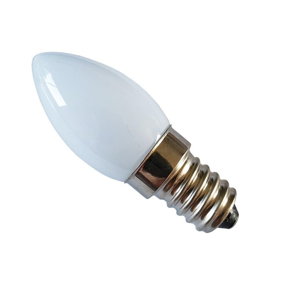 HHF Iluminación del hogar, Paquete de 50 Bombillas LED en Miniatura con Forma de Vela, CA 85-265 V, C7, E12/E14, 2 W, Pantalla lechosa(6500K Cool White,E14 85-265V)