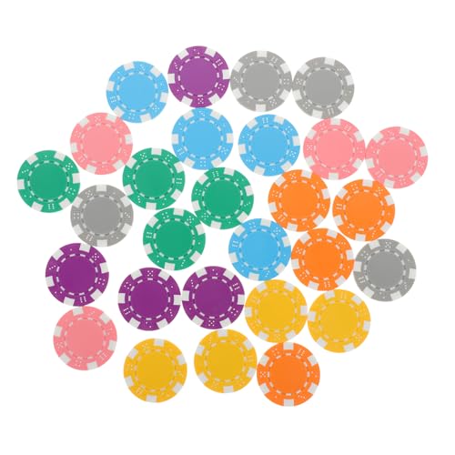 Hemoton 28Pcs Creative Game Tokens Colored Poker Counting Chips Round Poker Chips for Board Games for Game Night and Party Activities