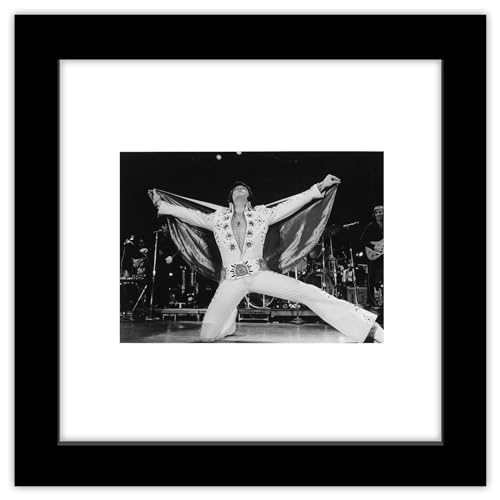 Trends International Gallery Pops Elvis Presley - Red Lion Jumpsuit Cape Photo Wall Art Wall Poster, 12.00" x 12.00", Black Frame Version by Trends International - Used condition - US$15.95