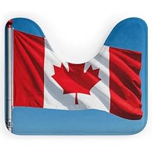 Toilet Rugs U Shaped 16x20, Soft Absorbent Microfiber Bathroom Rug, Non Slip Retro Canada Flag Toilet Mats for Bathroom, Machine Washable Contour Bath Rugs, Quick Dry Bath Mat Cute