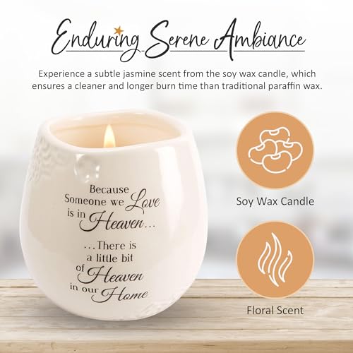 Light Your Way Memorial 19177 Loved One Ceramic Soy Wax Candle Off-White 8 oz by Pavilion Gift - Image 2