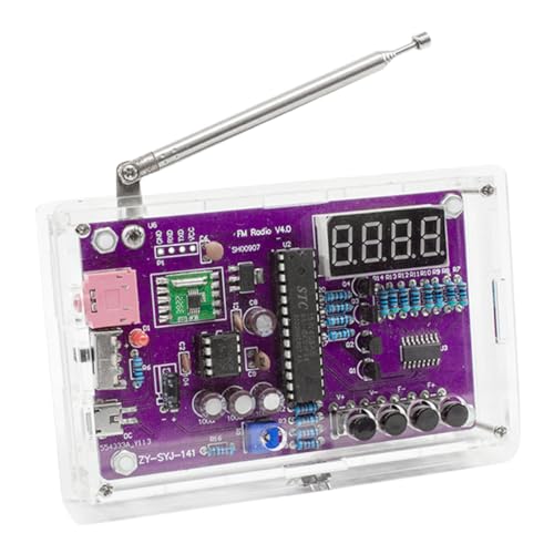 CLISPEED 1 Juego kit de montaje de radio equipo de radio kits electrónicos de bricolaje tablero de práctica de soldadura proyecto de soldadura construir una radio Hoja acrílica
