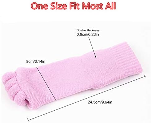 ReachTop Toe Separator Socks for Women, Yoga Sports Gym Massage Socks Foot Alignment Socks Happy Feet Socks Cotton Toe Socks Pain Health, Pink