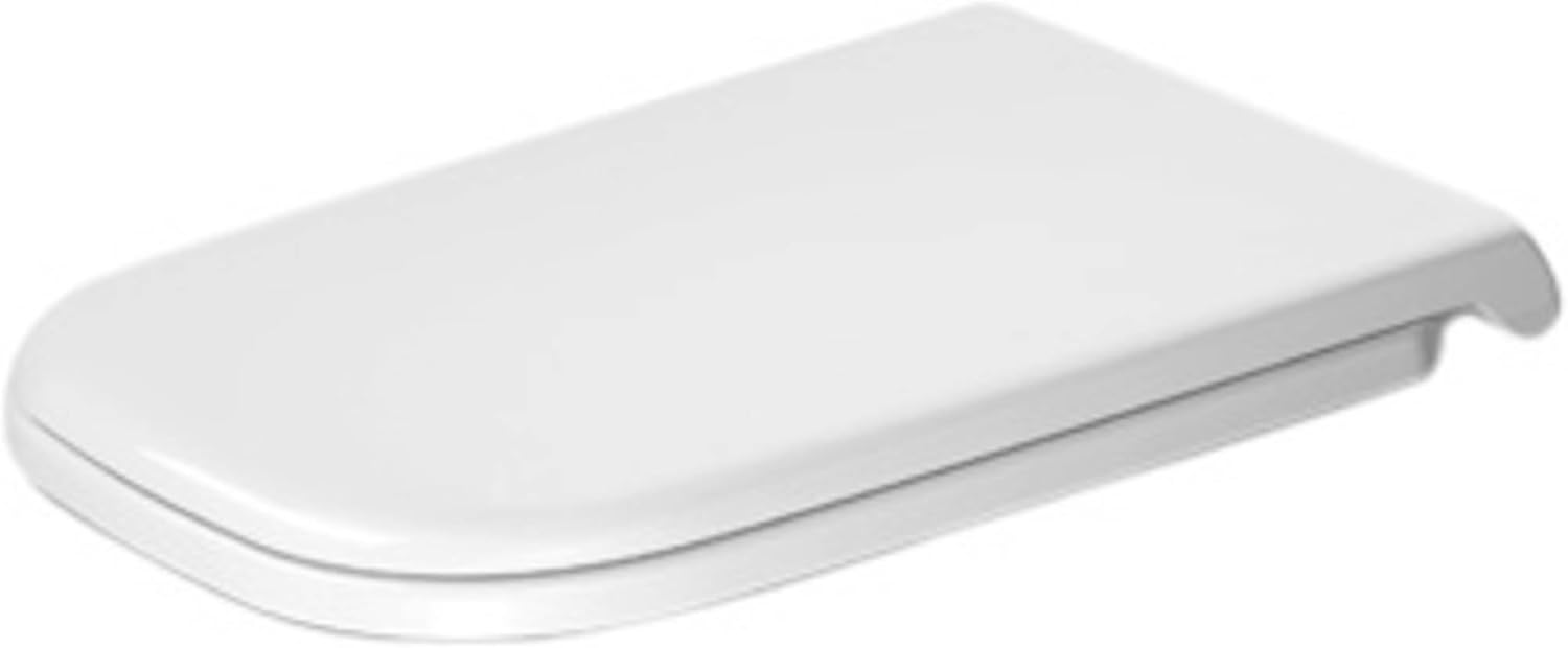 Duravit D Code Long with Soft-Close Toilet Seat & Hinges – Stainless Steel, Set of 1, White, 60390000
