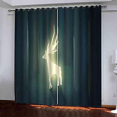 Rideau isolant thermique et phonique 3D motif wapiti pour chambre d'enfant - 2