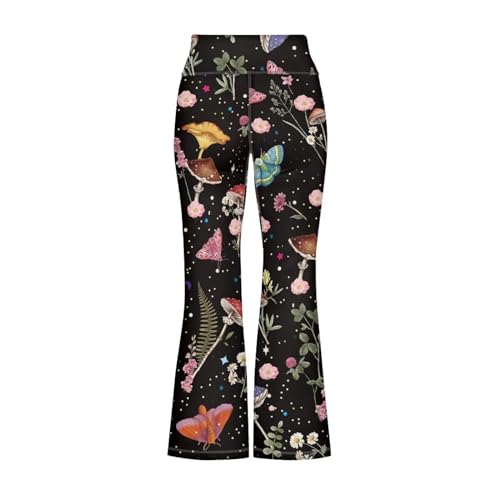 Girls Flare Leggings Floral Print Stretch Pants High Waist Flare Pants 5-14 Year3
