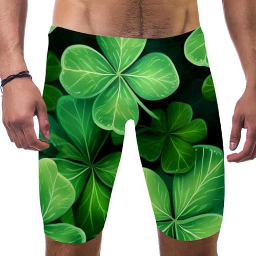 St Patrick's Day Swimsuit for Men & Boys,Competition Lap Swim Suit, Square Leg Endurance Training Multicoloured