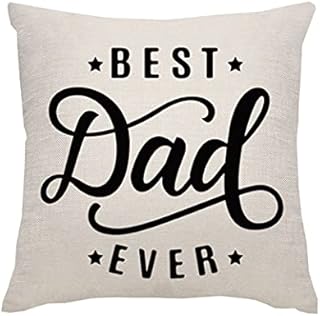 Ameesi Best Dad Ever Pillow Cover Cushion Cover for Dad Father Gifts for Dad Father Papa Daddy Birthday Christmas from Daughter Son